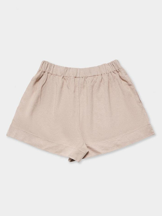 Image of a model wearing Shorts. Productname: Thrills Hemp Mid Rise Shorts in Smokey Taupe colour by brand - Thrills