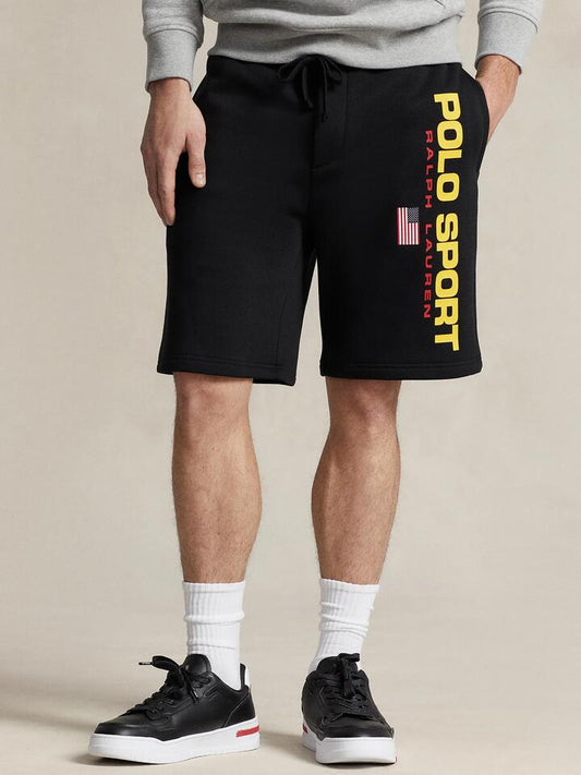 Image of a model wearing Outerwear. Productname: Polo Ralph Lauren Sport Fleece Short in Polo Black colour by brand - Polo Ralph Lauren