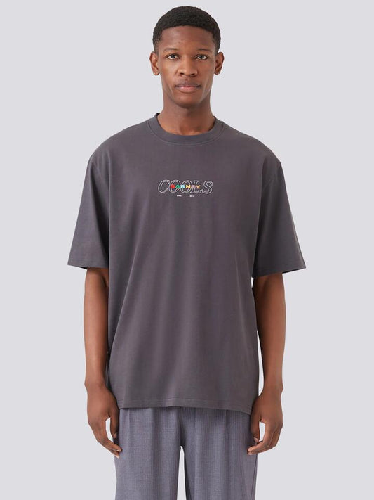 Image of a model wearing Tops. Productname: Barney Cools PPE Tee in Aged Black colour by brand - Barney Cools