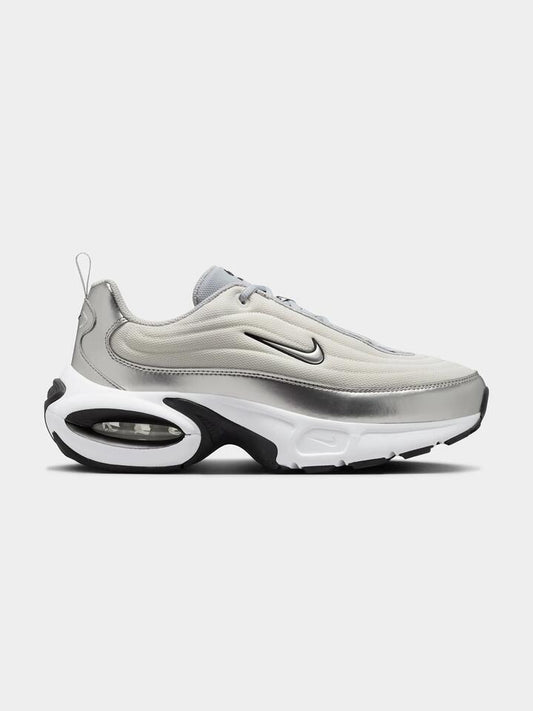 Image of Sneakers. Productname: Nike Womens Air Max Portal SE Sneakers in Metallic Silver/Black White colour by brand - Nike