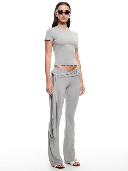 Image of a model wearing Pants. Productname: Lioness Butterfly Pant in Grey colour by brand - Lioness