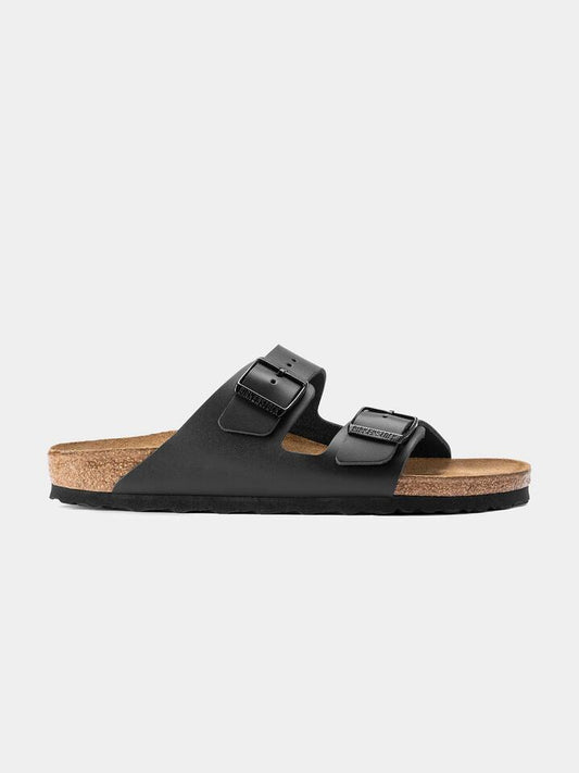 Image of Footwear. Productname: Birkenstock Unisex Arizona Smooth Leather Regular Width in Black colour by brand - Birkenstock