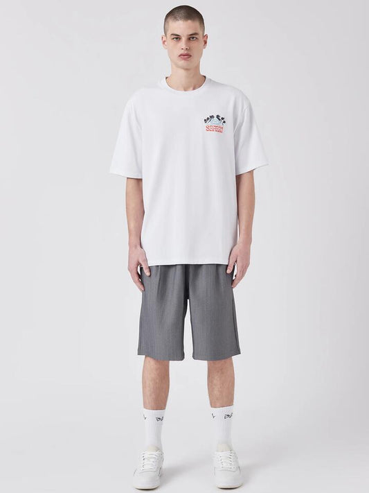 Image of a model wearing Tops. Productname: Barney Cools Safari Tee in White colour by brand - Barney Cools