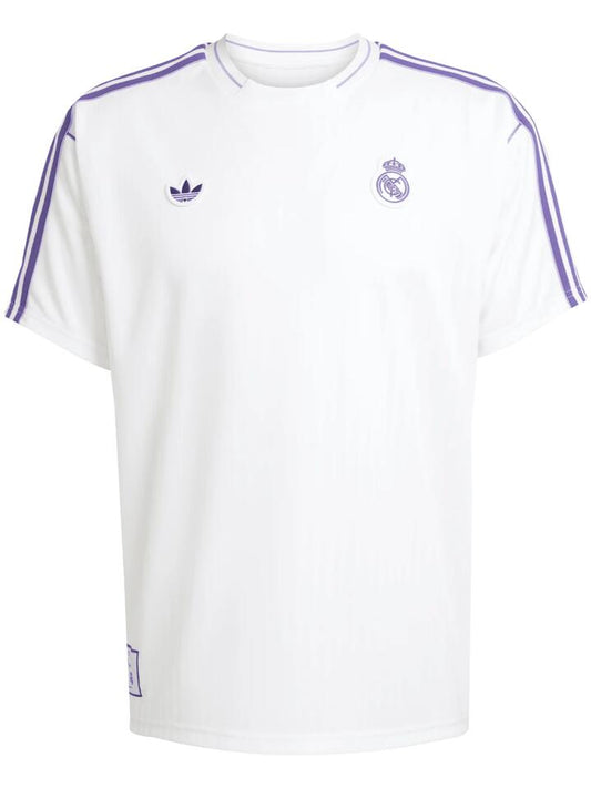 Image of a model wearing Tops. Productname: Adidas Real Icon Jersey in WHITE colour by brand - Adidas