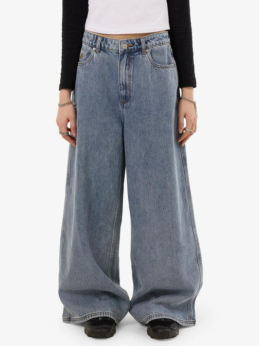 Image of a model wearing Denim. Productname: Worship Mammoth Jean in Rage Blue colour by brand - Worship