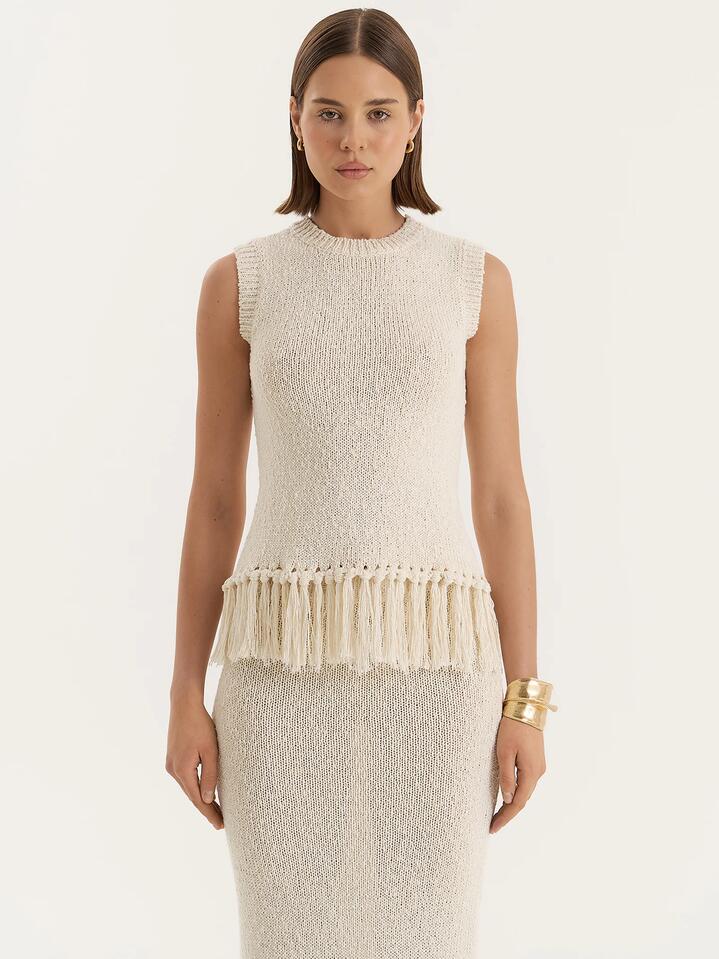 Image of a model wearing Tops. Productname: 4th & Reckless Lauryn Top in Beige colour by brand - 4th & Reckless
