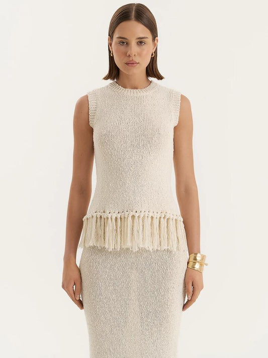 Image of a model wearing Tops. Productname: 4th & Reckless Lauryn Top in Beige colour by brand - 4th & Reckless