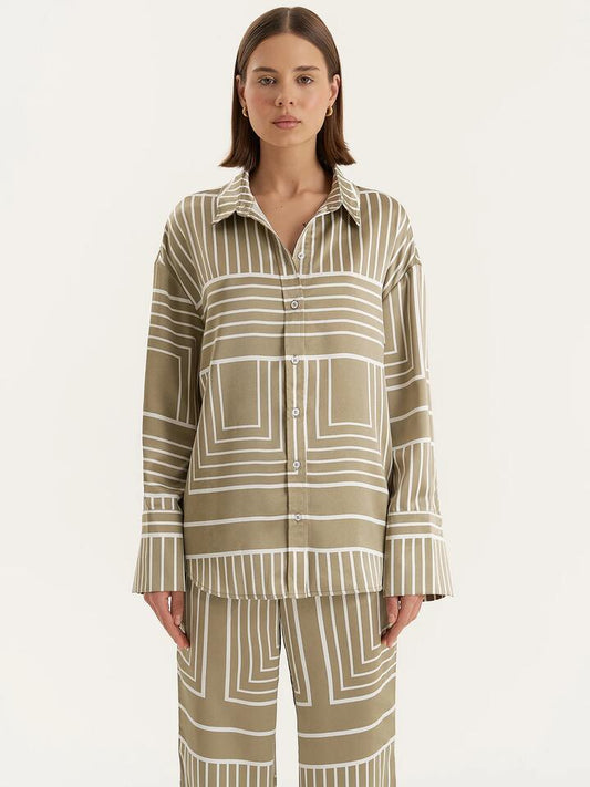 Image of Shirts. Productname: 4th & Reckless Amira Shirt in Sage Print colour by brand - 4th & Reckless