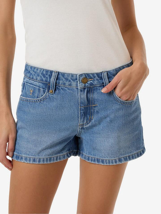 Image of a model wearing Shorts. Productname: Thrills Daria Short in LONG AGO BLUE colour by brand - Thrills