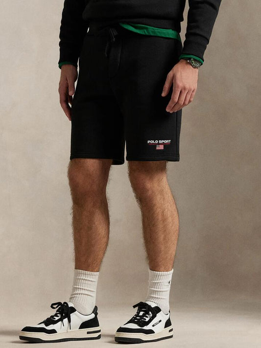 Image of a model wearing Shorts. Productname: Polo Ralph Lauren Polo Sport Shorts in Polo Black/White colour by brand - Polo Ralph Lauren
