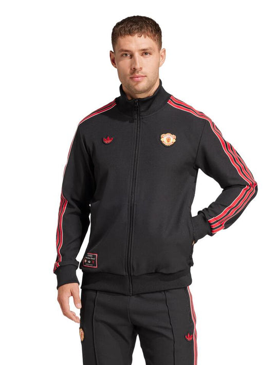 Image of a model wearing Tops. Productname: Adidas MUFC Icon Track Top in Black colour by brand - Adidas
