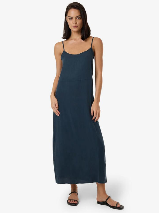 Image of a model wearing Dress. Productname: Thrills Breezy Slip Dress in DARK SLATE colour by brand - Thrills