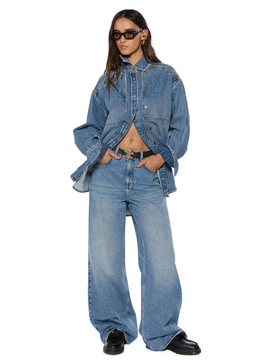 Image of a model wearing Denim. Productname: Ksubi Strider Jeans in SWEPT colour by brand - Ksubi