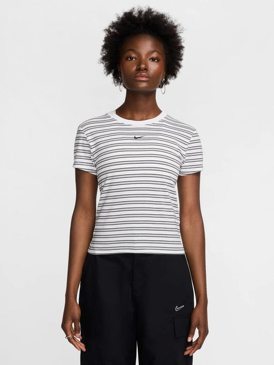 Image of a model wearing Tops. Productname: Nike Nike Sportswear Chill Knit Tee in WHITE colour by brand - Nike