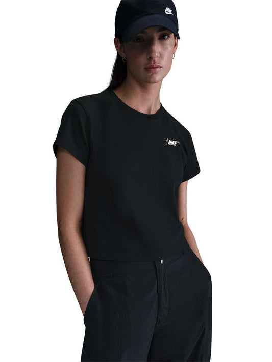 Image of T-Shirts. Productname: Nike Nike Sportswear Club Cropped T-Shirt in Black colour by brand - Nike
