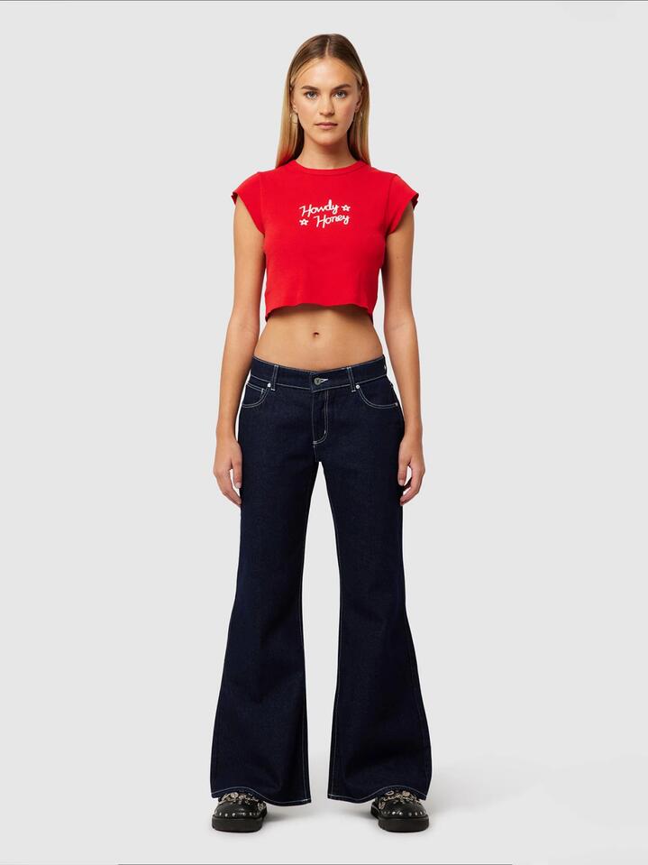 Image of Jeans. Productname: Abrand 99 Low Baggy Flare Nicky in Rinse Denim colour by brand - Abrand