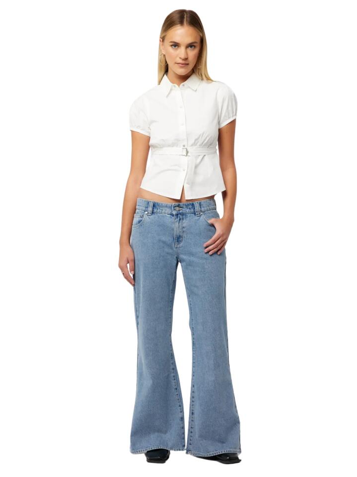 Image of Jeans. Productname: Abrand 99 Low Baggy Flare Paris in Mid Blue colour by brand - Abrand