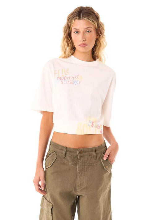 Image of a model wearing Tops. Productname: Felle Modern Romance T-Shirt in Bright white colour by brand - Felle