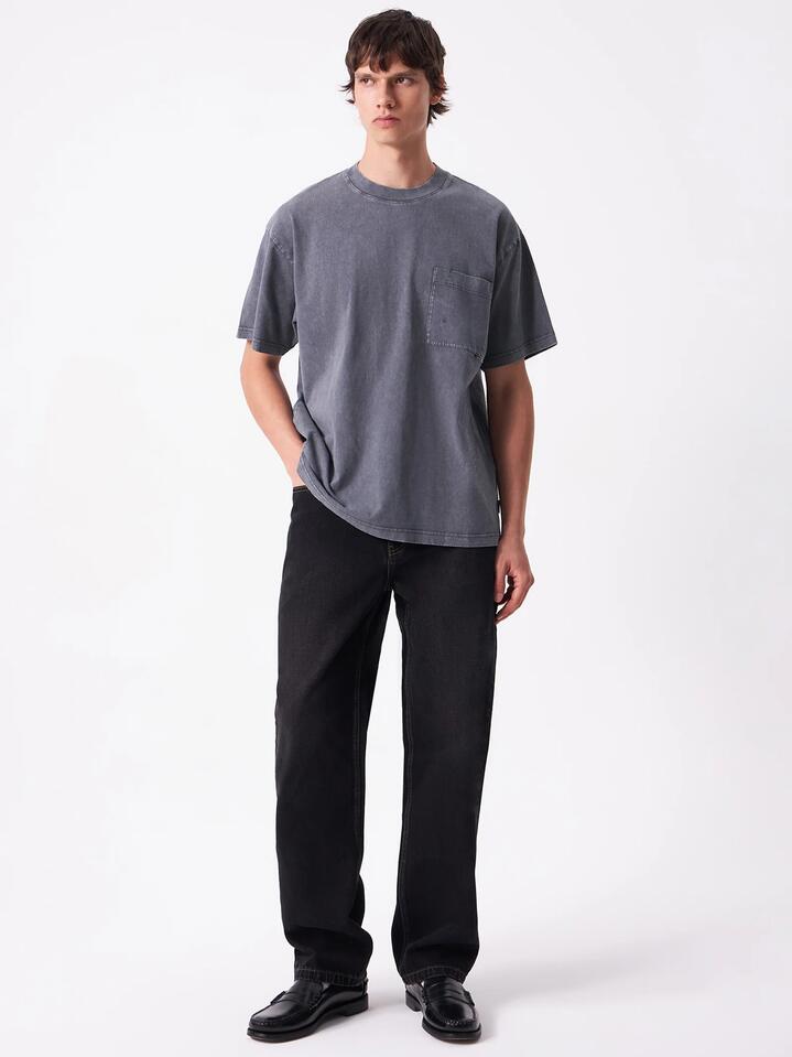 Image of a model wearing Denim. Productname: Article One Gus Jean in Worn Black colour by brand - Article One