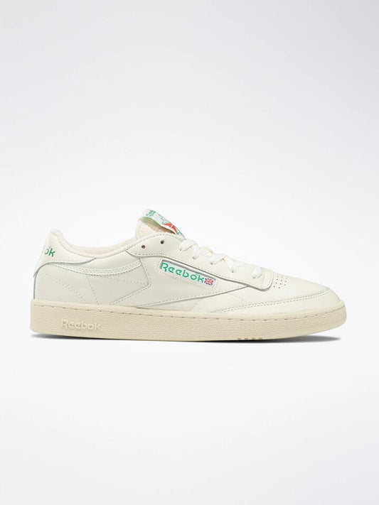 Image of Footwear. Productname: Reebok Women's Club C 85 Vintage in Chalk/Hybrid Green/Green colour by brand - Reebok
