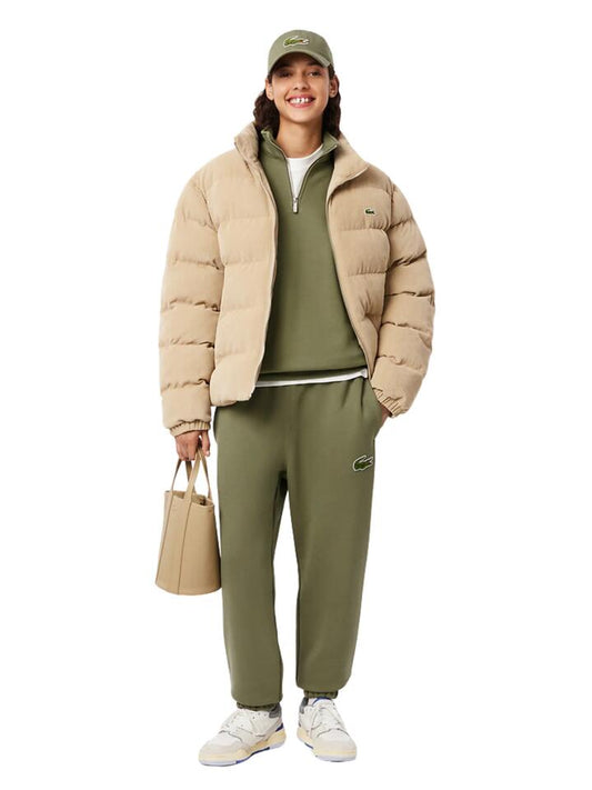 Image of a model wearing Outerwear. Productname: Lacoste Croc Signature 1/4 Zip Sweat in KHAKI colour by brand - Lacoste
