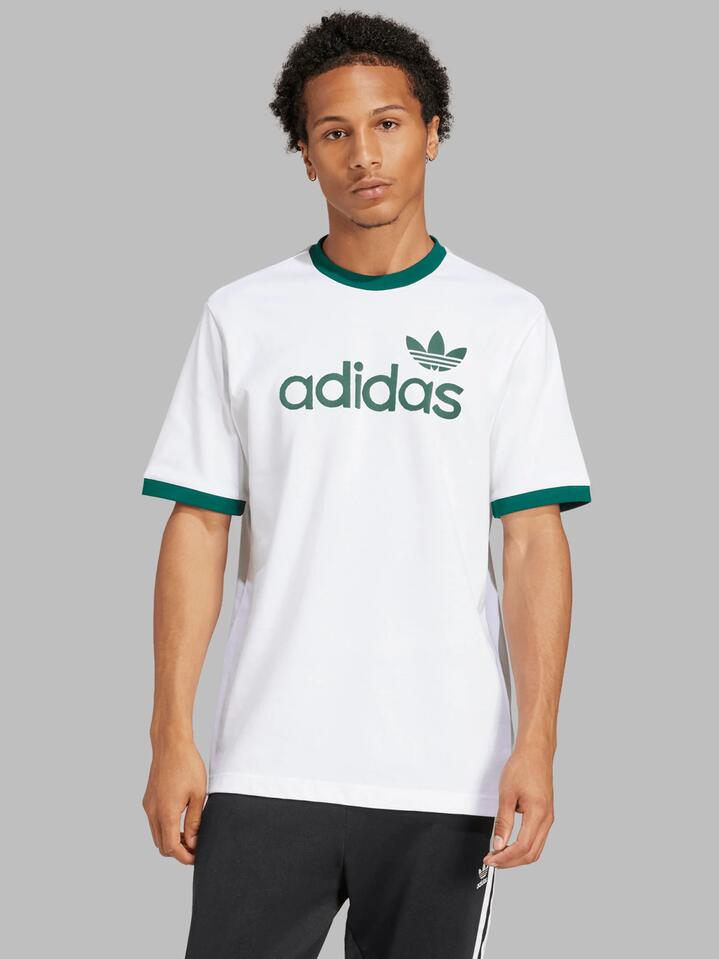 Image of a model wearing Tops. Productname: Adidas Simple Tee in Off White colour by brand - Adidas