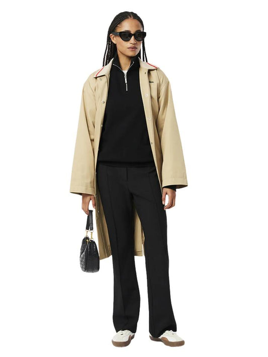 Image of a model wearing Outerwear. Productname: Lacoste Croc Signature 1/4 Zip Sweat in BLACK colour by brand - Lacoste