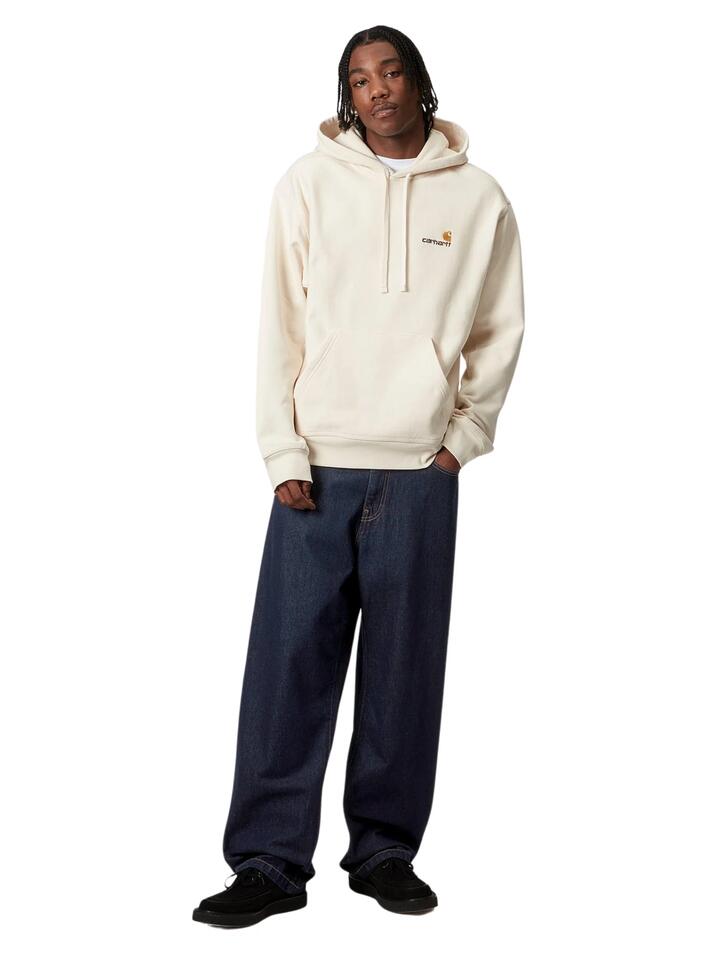 Image of a model wearing Pants. Productname: Carhartt Wip Landon Pant in Bluerinsed colour by brand - Carhartt Wip