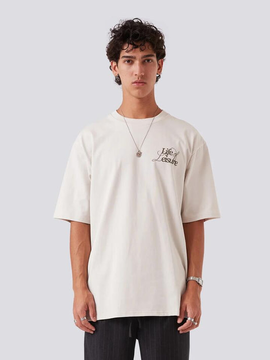 Image of a model wearing Tops. Productname: Barney Cools Life Tee in CLOUD GREY colour by brand - Barney Cools
