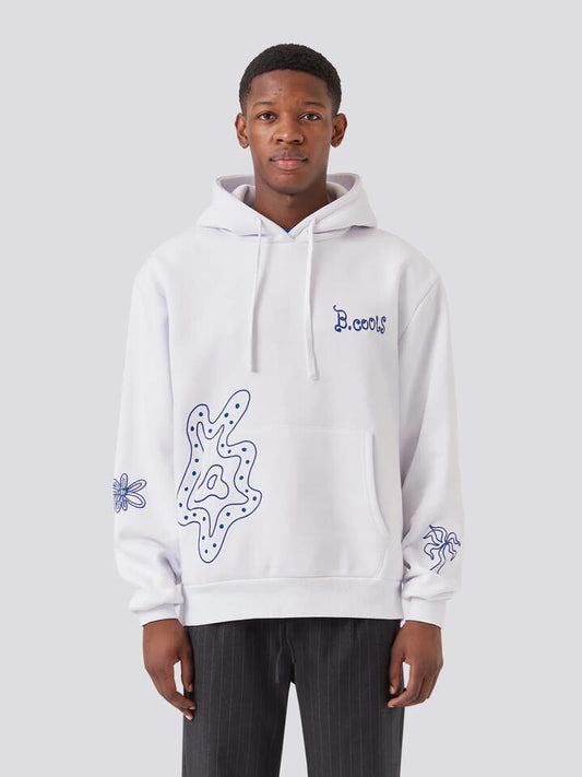 Image of a model wearing Outerwear. Productname: Barney Cools Planet Hood in White colour by brand - Barney Cools