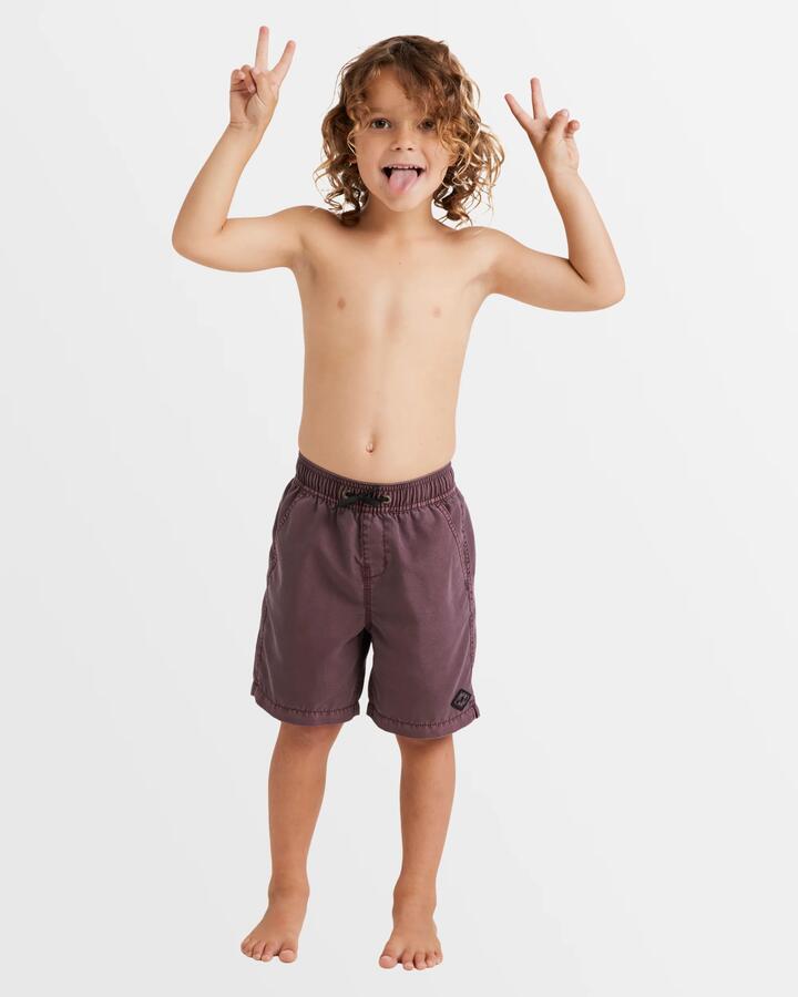 Image of Swimwear. Product name - Billabong Boys 0-7 All Day Overdye Layback 13" Boardshorts Port - in Port colour by brand - Billabong