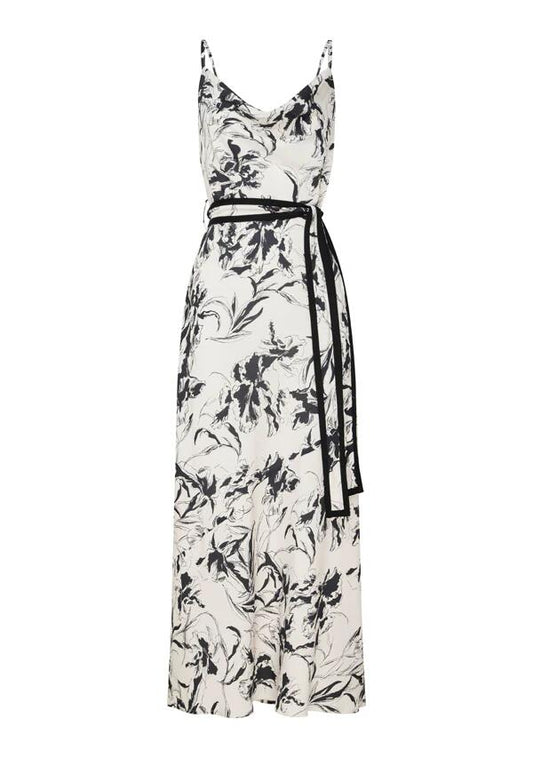 Image of a model wearing Dress. Productname: Lis Slip Dress in Lis Print colour by brand - MOS The Label