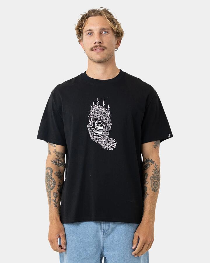 Image of T-Shirts. Product name - Santa Cruz Mens Pace Ritual Hand Mono Front T-Shirt Black in Black colour by brand - Santa Cruz
