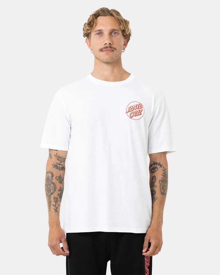 Image of T-Shirts. Product name - Santa Cruz Mens Deadpool V2 Outline T-Shirt White in White colour by brand - Santa Cruz