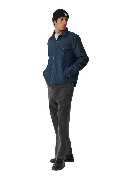 Image of a model wearing Outerwear. Productname: S-Double Padded Poplin Jacket in NAVY colour by brand - S-Double