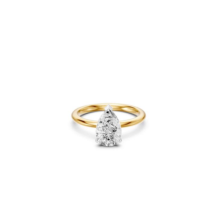 Image of Jewelry. Productname: 2.00ct Pear Solitaire Laboratory Grown Diamond Ring in 18kt Yellow Gold in Diamond colour by brand - Bevilles