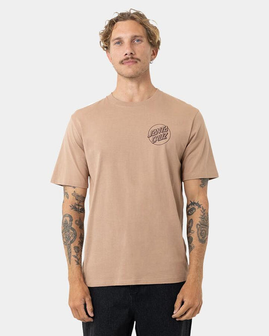 Image of T-Shirts. Product name - Santa Cruz Mens Os Opus Screaming Hand T-Shirt Taupe in Taupe colour by brand - Santa Cruz