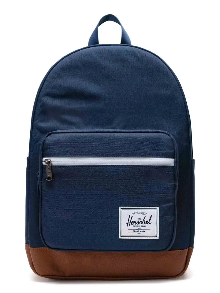 Image of Bags. Productname: Herschel Pop Quiz Backpack 25L ONE SIZE Navy/Tan in Navy/Tan colour by brand - Herschel
