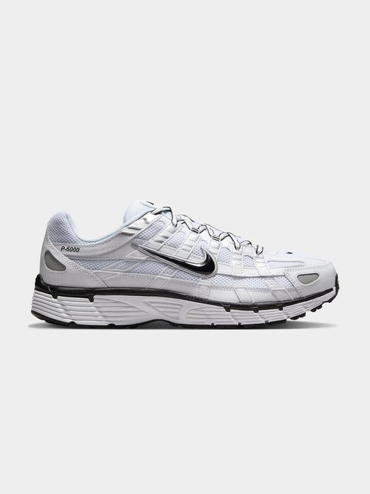 Image of Sneakers. Productname: Nike Mens P-6000 Sneakers in White/Black Metallic Silver colour by brand - Nike