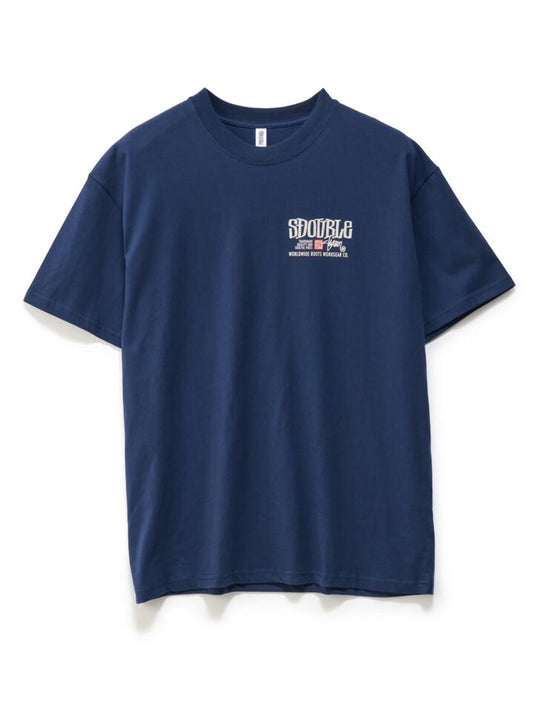 Image of a model wearing Tops. Productname: S-Double Workgear SS Tee in Navy colour by brand - S-Double