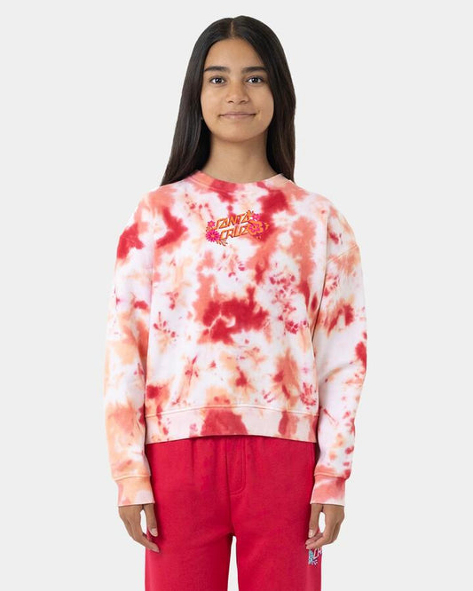 Image of Accessories. Productname: Santa Cruz Girls 8-16 Free Spirit Floral Stack Front Crew Neck Pink Coral Tie Dye - in Pink Coral Tie Dye colour by brand - Santa Cruz