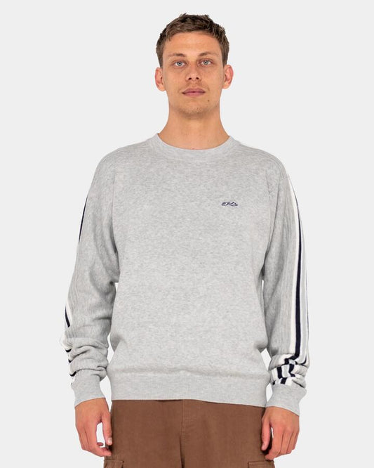 Image of Accessories. Productname: Rusty - Mens Big Red Crew Neck - Ultimate Grey - in Ultimate Grey colour by brand - Rusty