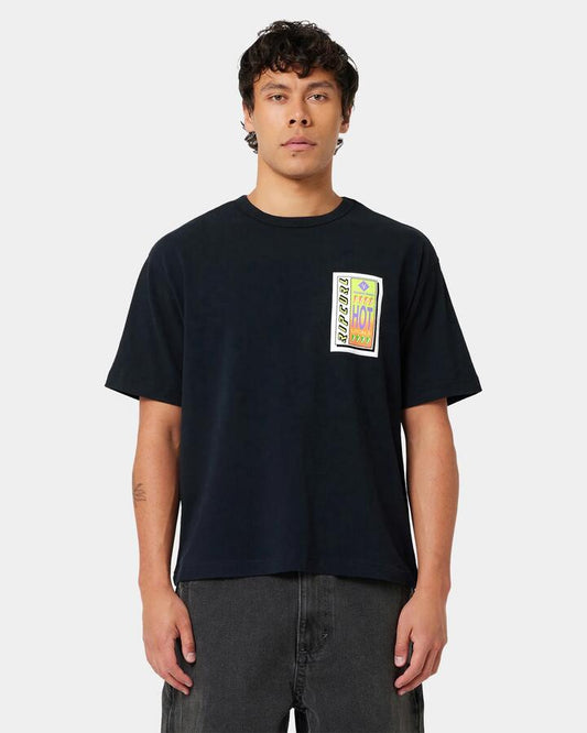Image of T-Shirts. Product name - A Brand Mens A Brand X Rip Curl Hot Locals T-Shirt Black in Black colour by brand - A Brand