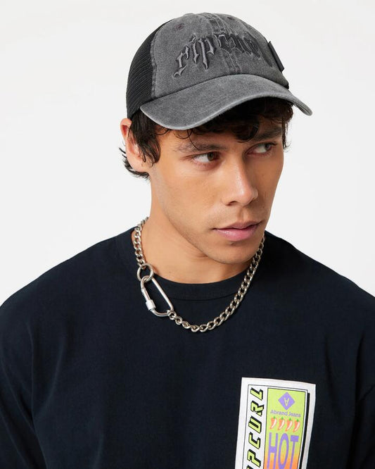 Image of Hats. Productname: A Brand - Mens A Brand X Rip Curl Metal Bazza Cap - Washed Black - in Washed Black colour by brand - A Brand