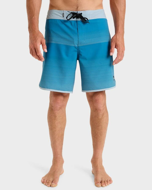 Image of Swimwear. Productname: Quiksilver Mens Surfsilk Scallop 18 Boardshorts Bluesteel Tijuana - in Bluesteel Tijuana colour by brand - Quiksilver