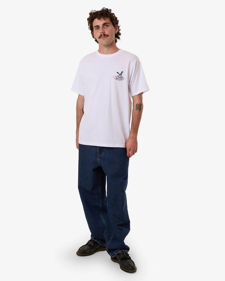 Image of T-Shirts. Product name - Thrills Mens Deluxe Merch Fit T-Shirt White in White colour by brand - Thrills