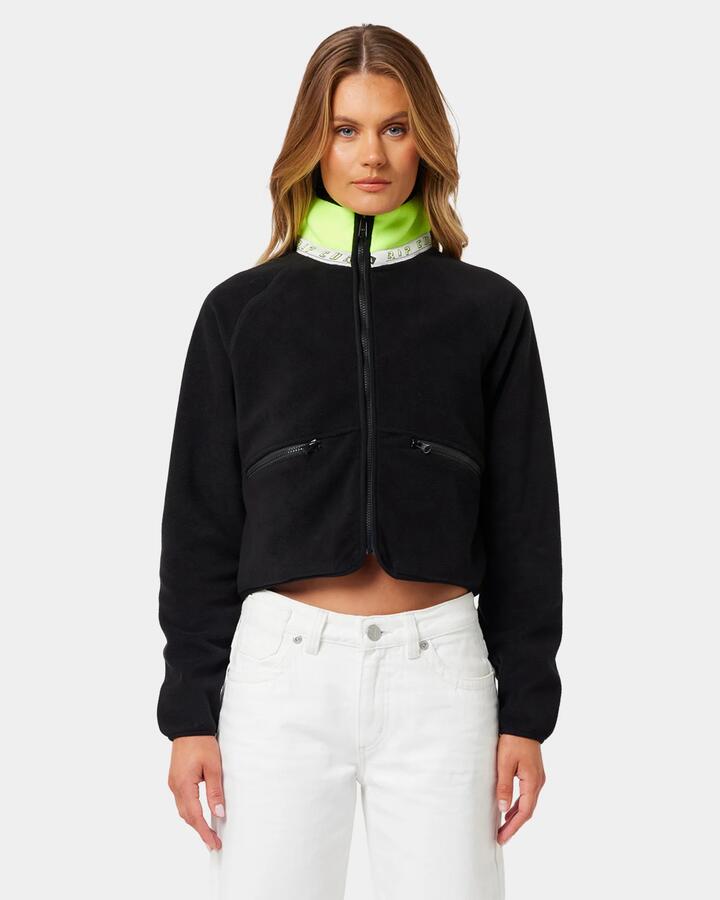 Image of a model wearing Outerwear. Productname: A Brand - Womens A Brand X Rip Curl Fleece Jacket - Multi - in Multi colour by brand - A Brand