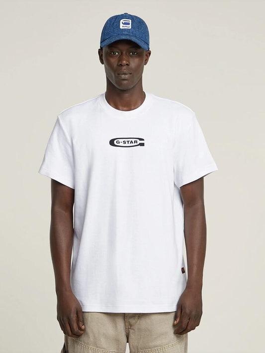 Image of T-Shirts. Productname: G-Star Old Skool Logo R Tee in White colour by brand - G-Star