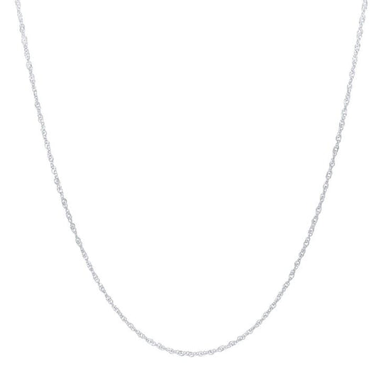 Image of Necklaces. Productname: 9kt White Gold Fine Singapore Chain Necklace 45cm in Gold colour by brand - Bevilles