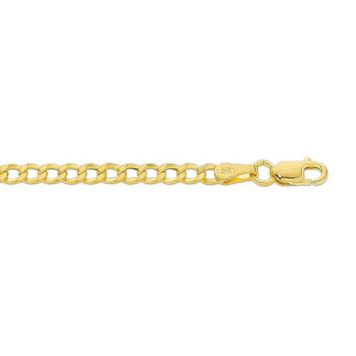 Image of Flats. Productname: 9kt Yellow Gold Silver Infused Flat Curb Necklace 50cm in Gold colour by brand - Bevilles